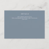 ダスティブルーフローラクレストモノグラム結婚ズ エンクロージャーカード (裏面)