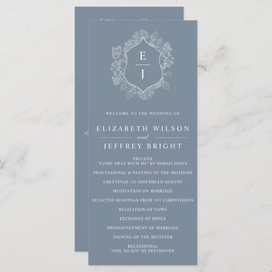 ダスティブルーフローラクレストモノグラム結婚ズ プログラム (正面/裏面)