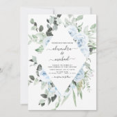 ダスティブルーフローラグリーナリーユーカリ結婚ス 招待状 (正面)