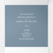 ダスティブルーフローラグリーンリートリフォールド結婚式招待 三つ折り招待状 (内部中)