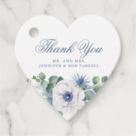 ダスティブルーフローラグリーンリーラブ結婚ハート フェイバータグ