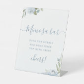 ダスティブルーフローラスクリプトビーチミモザバー 台座サイン (正面)