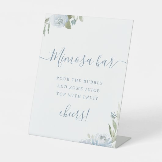 ダスティブルーフローラスクリプトビーチミモザバー 台座サイン (正面)