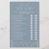 ダスティブルーフローラスクリプトブライダルシャワーゲーム (正面)