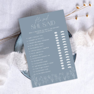 ダスティブルーフローラスクリプトブライダルシャワーゲーム