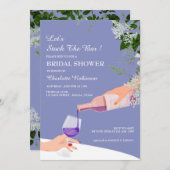 ダスティブルーフローラストックザバーブライダルシャワー 招待状 (正面/裏面)