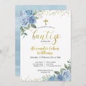 ダスティブルーフローラスペインのボーイバウティゾ招待状 招待状 (正面/裏面)