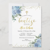 ダスティブルーフローラスペインのボーイバウティゾ 招待状 (正面)