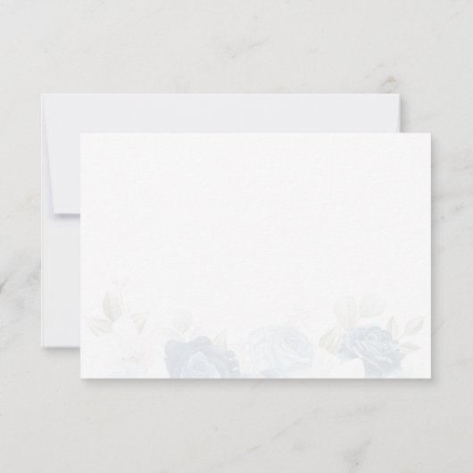 ダスティブルーフローラセーブ・ザ・デート案内 ノートカード (裏面)