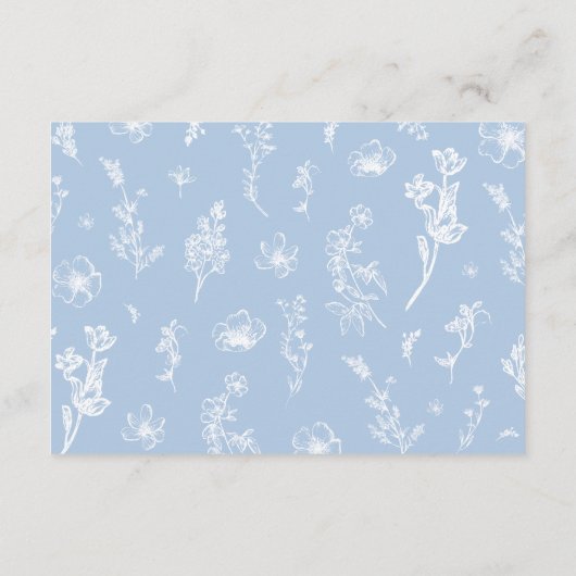 ダスティブルーフローラタイムカプセルブライダルシャワーカード エンクロージャーカード (裏面)