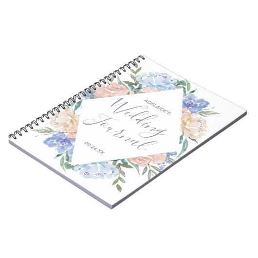 ダスティブルーフローラダイヤモンドウェディングプランナー ノートブック (左側)