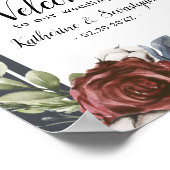 ダスティブルーフローラダーク結婚ウェルカムのポスター ポスター (角)