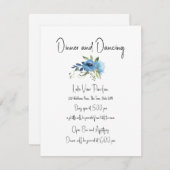 ダスティブルーフローラチャーム結婚ズ詳細 招待状 (正面/裏面)