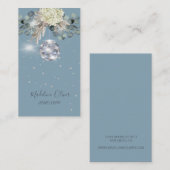 ダスティブルーフローラディスコボールジュエリーディスプレイ 名刺 (正面/裏面)