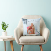 ダスティブルーフローラデザインママ写真枕 クッション (椅子)