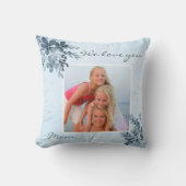 ダスティブルーフローラデザインママ写真枕 クッション (正面)