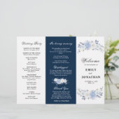 ダスティブルーフローラトリフォールド結婚式 プログラム (スタンド正面)