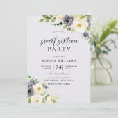 ダスティブルーフローラネイビースウィート16パーティー 招待状 (スタンド正面)