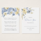 ダスティブルーフローラノーラップシャワー表示ギフトラベル (正面&裏面)