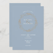 ダスティブルーフローラハローレルガ結婚ーランドズ 招待状 (正面/裏面)