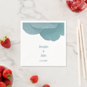 ダスティブルーフローラバラエレガントトレンディー結婚ズ スタンダードカクテルナプキン (インサイチュ)