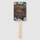 ダスティブルーフローラバラ素朴ウッドレース結婚ズ ハンドファン (裏面)