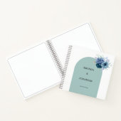 ダスティブルーフローラフォトゲストブックウェディングアルバム ノートブック (内部)
