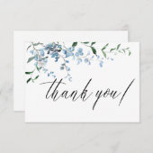 ダスティブルーフローラフステリアウォーター結婚カラーズ サンキューカード (正面/裏面)