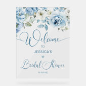 ダスティブルーフローラブライダルシャワーへようこそ アクリルサイン (正面)