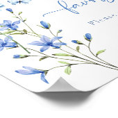 ダスティブルーフローラブライダルシャワーウィズサイン ポスター (角)