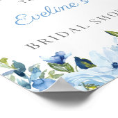 ダスティブルーフローラブライダルシャワーウェルカムサイン8x10 ポスター (角)