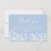 ダスティブルーフローラブライダルシャワーサンキューカード 招待状 (正面)