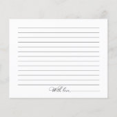 ダスティブルーフローラブライダルシャワーデイトナイトカード (裏面)