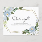 ダスティブルーフローラブライダルシャワーデイトナイトカード (正面)