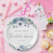 ダスティブルーフローラブライダルシャワーナプキン ペーパープレート (パーティー)