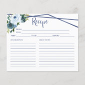 ダスティブルーフローラブライダルシャワーレシピカード (正面)