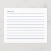 ダスティブルーフローラブライダルシャワーレシピカード (裏面)