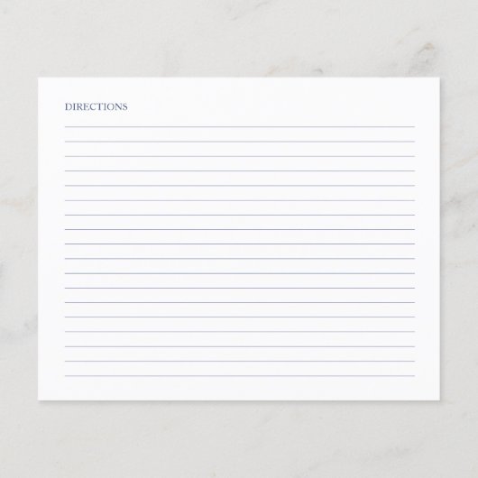 ダスティブルーフローラブライダルシャワーレシピカード (裏面)