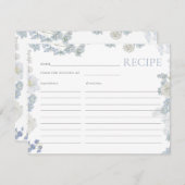 ダスティブルーフローラブライダルシャワーレシピカード (正面/裏面)