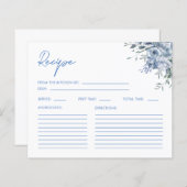 ダスティブルーフローラブライダルシャワーレシピカード (正面/裏面)