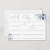 ダスティブルーフローラブライダルシャワーレシピカード (正面)