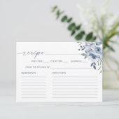 ダスティブルーフローラブライダルシャワーレシピカード エンクロージャーカード (スタンド正面)