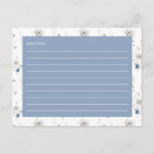 ダスティブルーフローラブライダルシャワーレシピカード ポストカード (裏面)