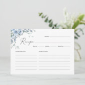 ダスティブルーフローラブライダルシャワーレシピカード 招待状 (スタンド正面)