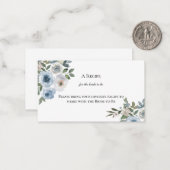 ダスティブルーフローラブライダルシャワー共有aレシピ ノートカード (正面/裏面インサイチュ)