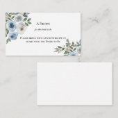 ダスティブルーフローラブライダルシャワー共有aレシピ ノートカード (正面/裏面)