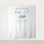 ダスティブルーフローラブライダルシャワー写真の背景 タペストリー (正面)