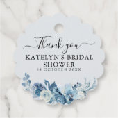 ダスティブルーフローラブライダルシャワー感謝していユー フェイバータグ (裏面)