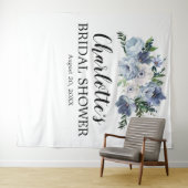 ダスティブルーフローラブライダルシャワー タペストリー (インサイチュ(横))