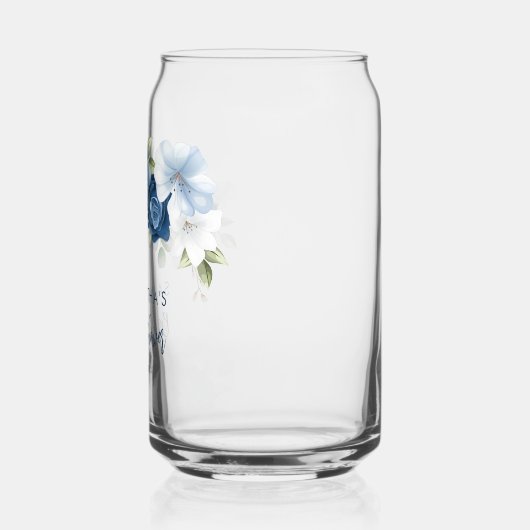 ダスティブルーフローラブライダルシャワー パーソナライズされた ガラス缶 (左)